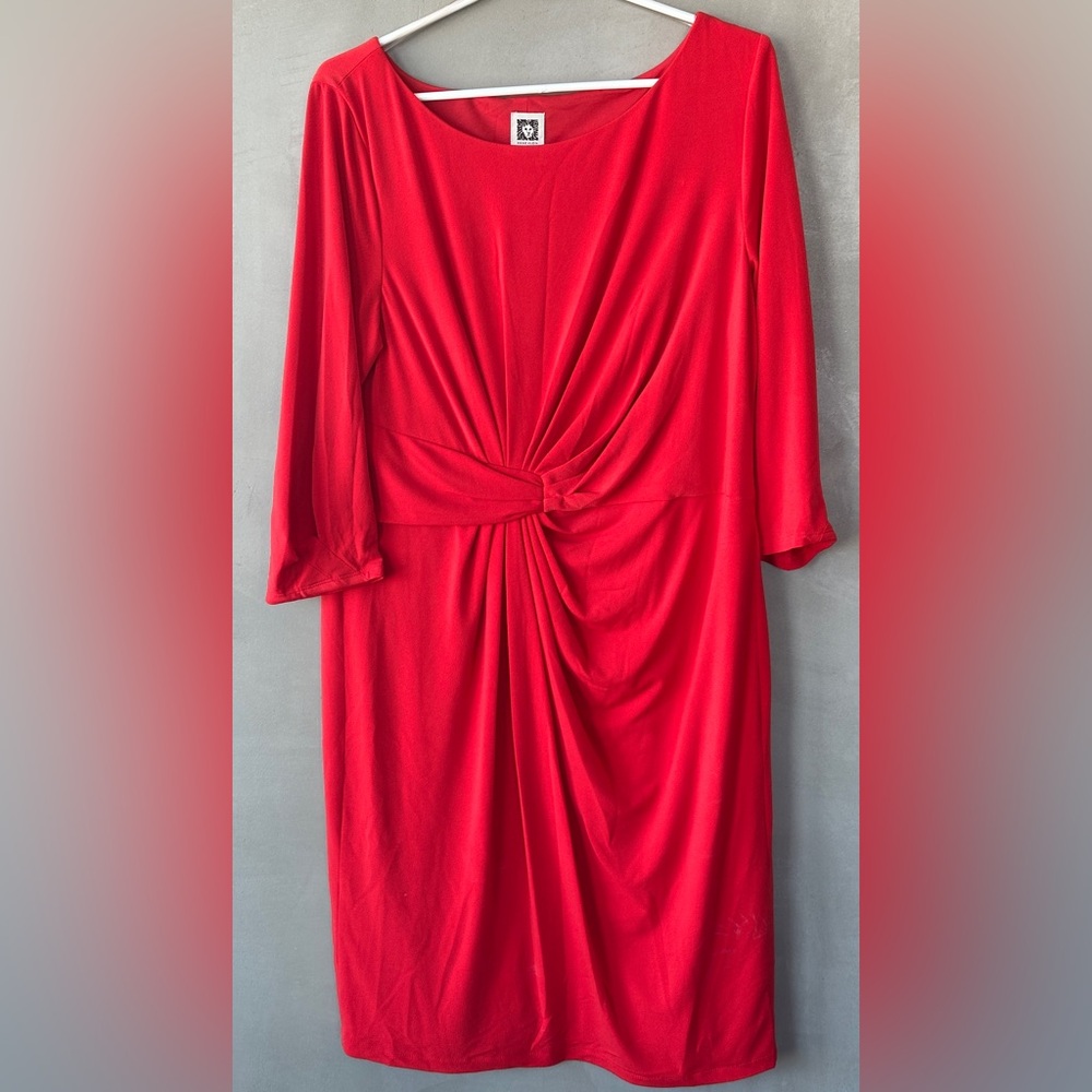 Orange Formfitting Dress with Side Rouching - Picture 1 of 2